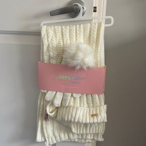 Juicy Couture hat gloves and scarf. New with tags
